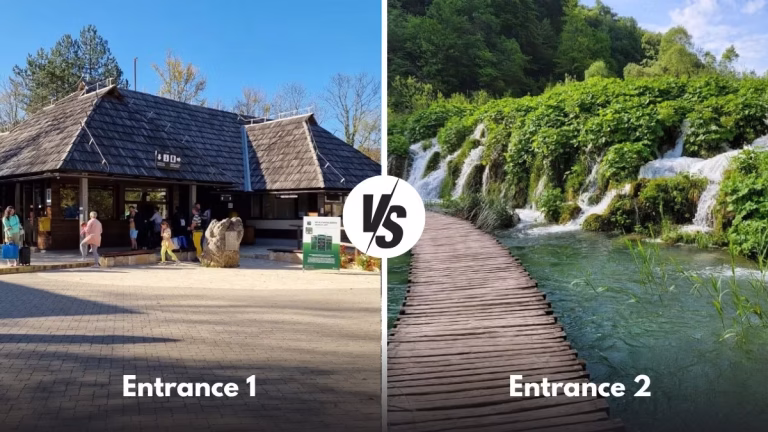 Plitvice Lakes Entrance 1 vs Entrance 2