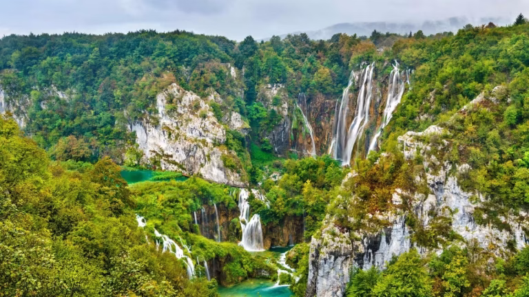 Sastavci Waterfalls Where Lakes Meet River